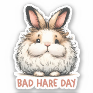 Pegatina Bad Hare Day Funny Conejo Conejo Pun