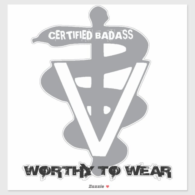 Pegatina Badass Certificada Veterinaria - Vale La Pena Usar (Hoja)