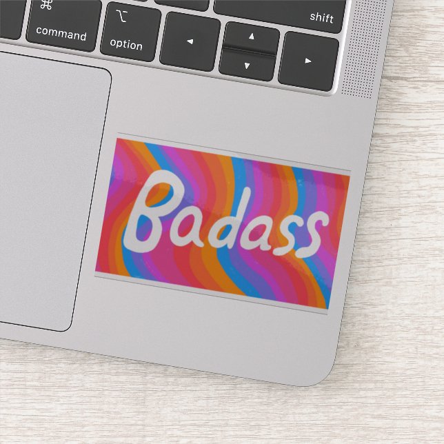 Pegatina BADASS Colorful Fun Lettering Stripes (Detalle)