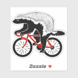 Pegatina Badass Honey Badger Biker Red Bicicleta