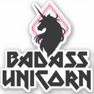 Pegatina Badass Unicorn