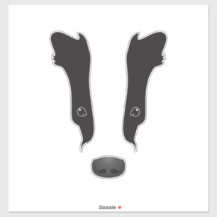 Pegatina Badger Face Silhouette