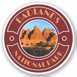 Pegatina Badlands National Park viaje por carretera en Dako