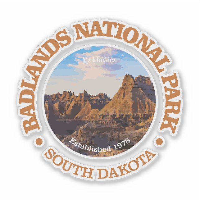 Pegatina Badlands NP (rd)2 (Anverso)