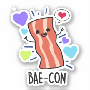 Pegatina Bae-con Funny Bacon Pun