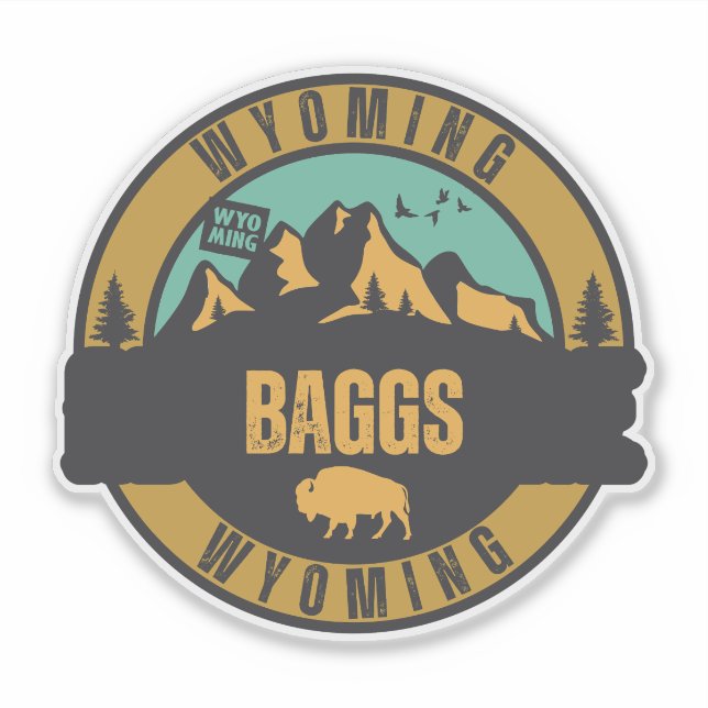 Pegatina Baggs, Wyoming (Anverso)