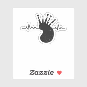 Pegatina Bagpipes Pulse Scotland Heartbeat