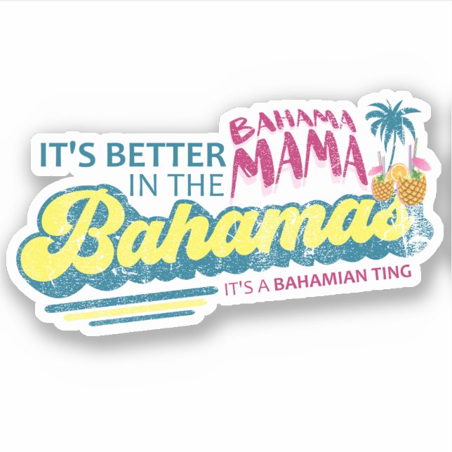 Pegatina Bahama Mama Vacation Cruise (Anverso)