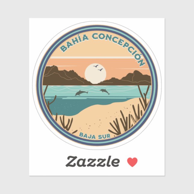 Pegatina Bahía Concepción Baja California Sur México RV (Hoja)
