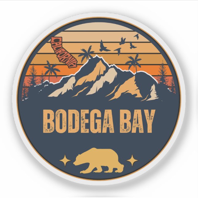 Pegatina Bahía de Bodega, California (Anverso)