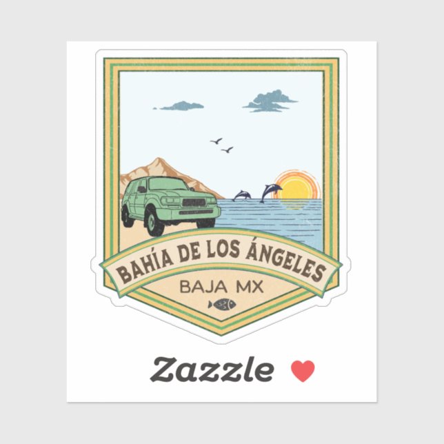 Pegatina Bahía de los Ángeles FJ80 Baja California (Hoja)