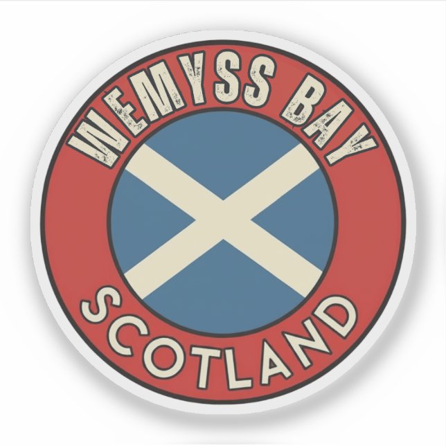Pegatina Bahía de Wemyss, Escocia (Anverso)