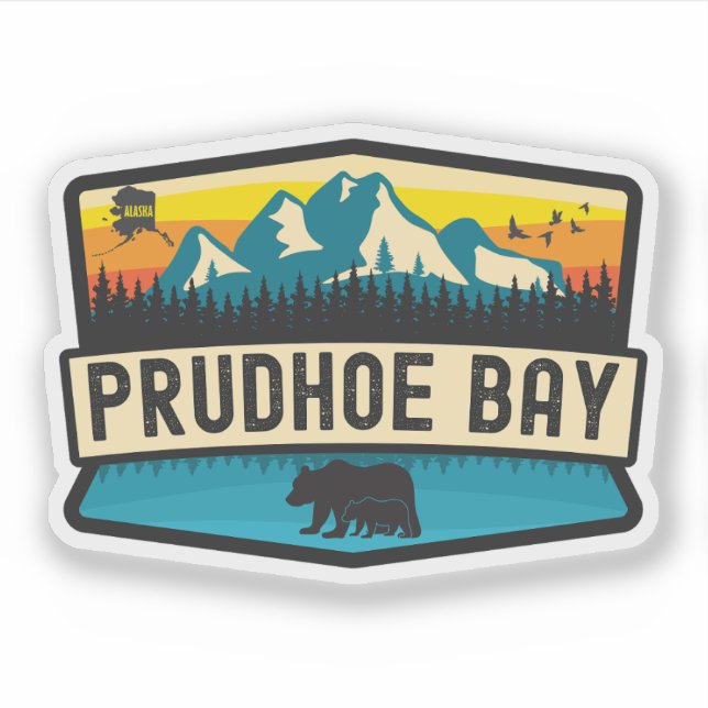 Pegatina Bahía Prudhoe, Alaska (Anverso)