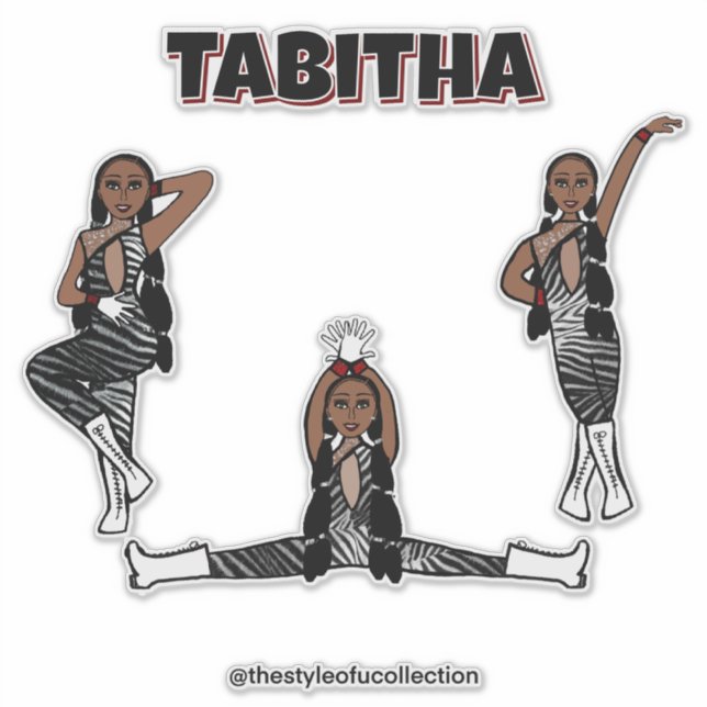 Pegatina Bailarín de cebra roja #3 (Anverso)