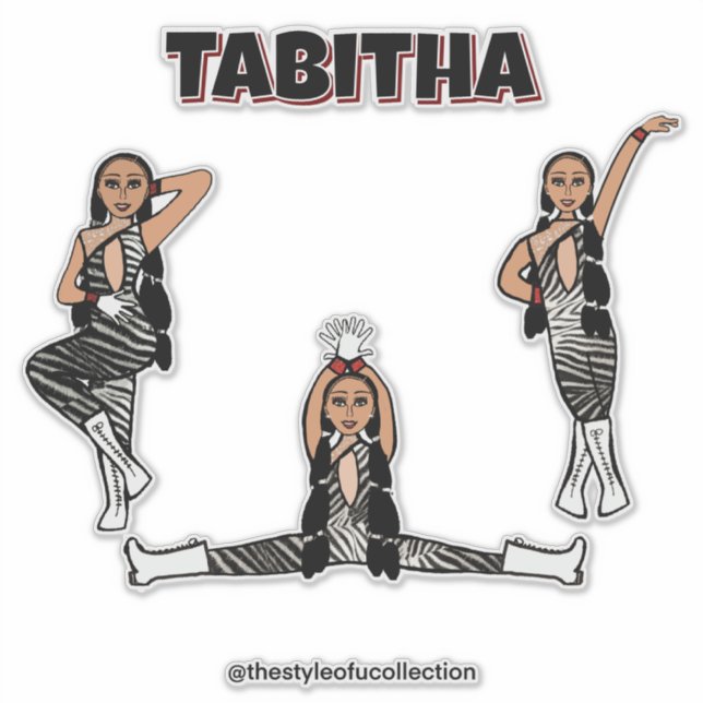 Pegatina Bailarín de cebra roja #4 (Anverso)