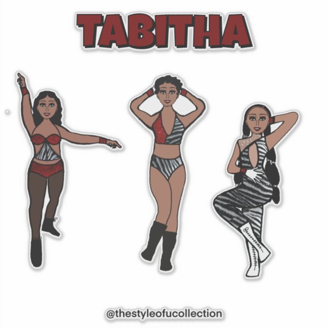 Pegatina Bailarín de cebra roja de tres estilos 1 (Anverso)