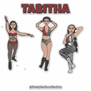Pegatina Bailarín de cebra roja de tres estilos #2