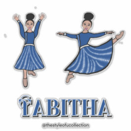 Pegatina Bailarín de diamantes azul #2