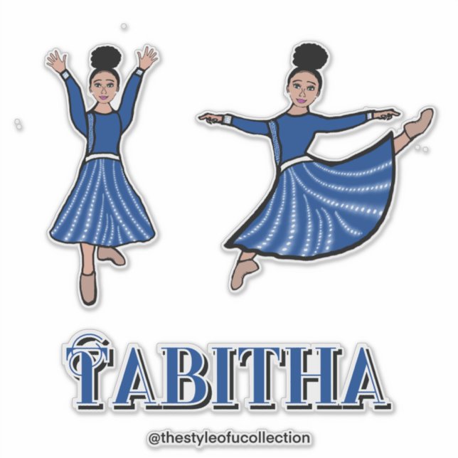 Pegatina Bailarín de diamantes azul #2 (Anverso)