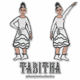 Pegatina Bailarín de plata blanca #2