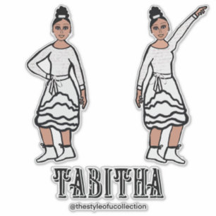 Pegatina Bailarín de plata blanca #2