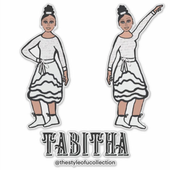 Pegatina Bailarín de plata blanca #2 (Anverso)