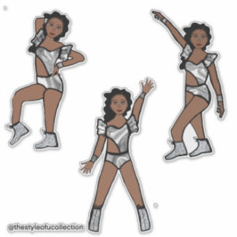 Pegatina Bailarín de Plata Líquida #1