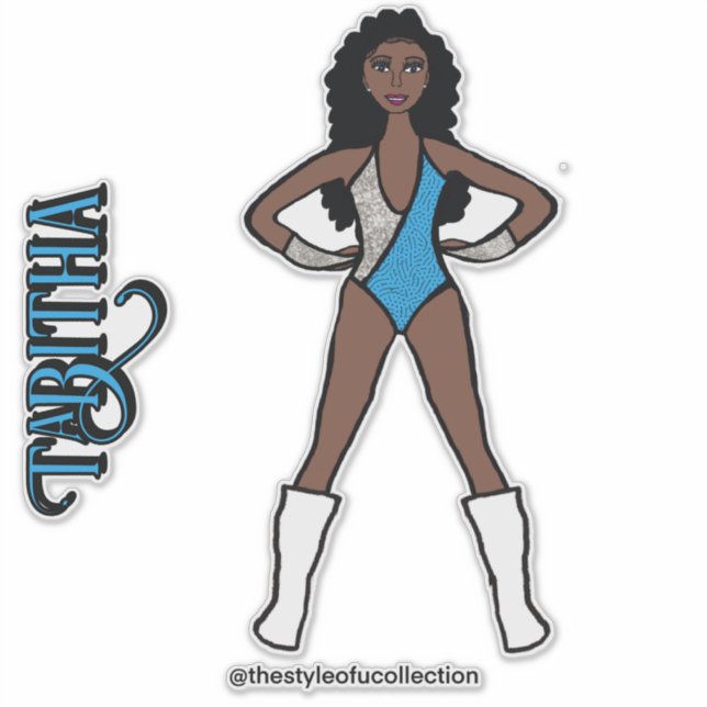 Pegatina Bailarín de plata y turquesa #1 (Anverso)