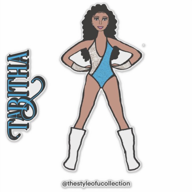 Pegatina Bailarín de plata y turquesa #2 (Anverso)