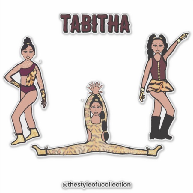 Pegatina Bailarín de tigres marrones #2 (Anverso)