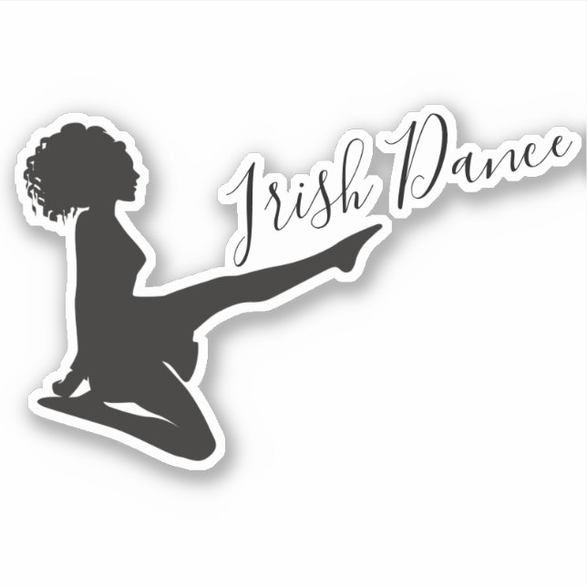 Pegatina Bailarín irlandés bailando zapato suave danza blan (Anverso)