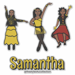 Pegatina Bailarín negro tricolor rojo amarillo