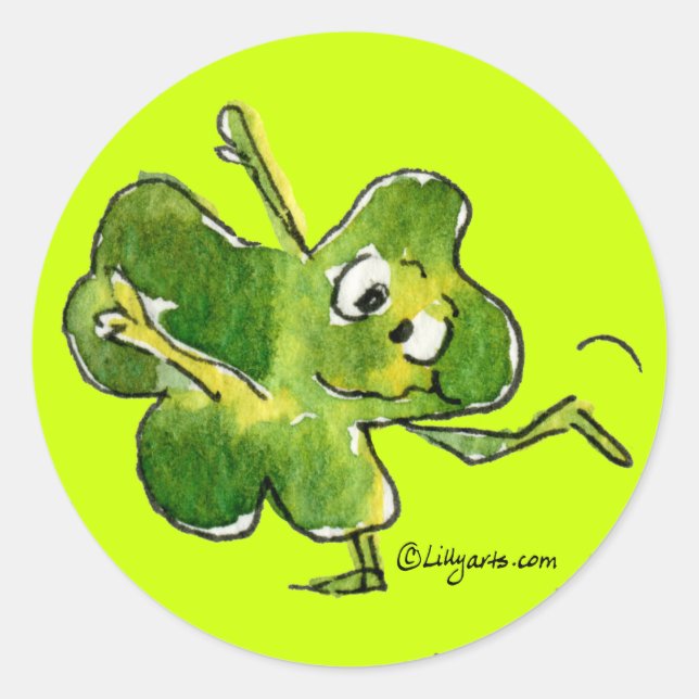 Pegatina bailarín Shamrock Irish Jig (Anverso)