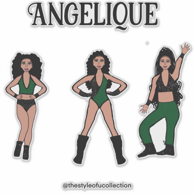 Pegatina Bailarín verde negro #2 (Anverso)