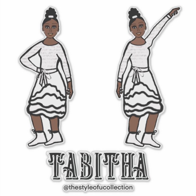 Pegatina Bailarina de plata blanca #1 (Anverso)