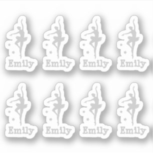 Pegatina bailarina gris personalizada