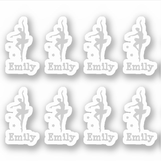 Pegatina bailarina gris personalizada (Anverso)