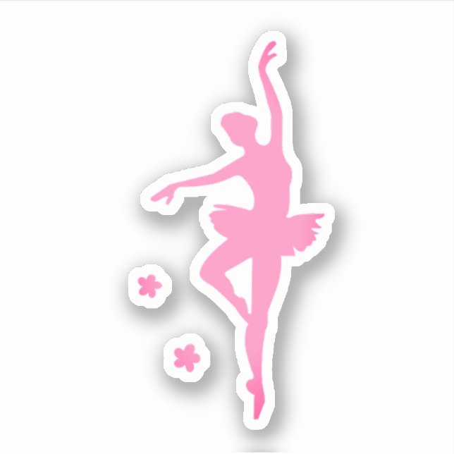 Pegatina bailarina rosa (Anverso)