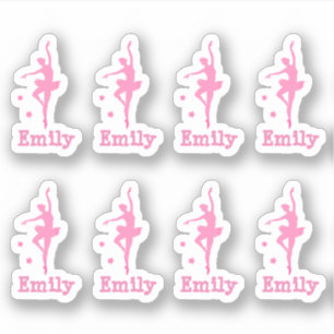 Pegatina bailarina rosa personalizada