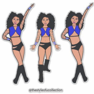 Pegatina Bailarina Vestida Azul Negro #2 Sticker