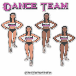 Pegatina Bailarines blancos rosados