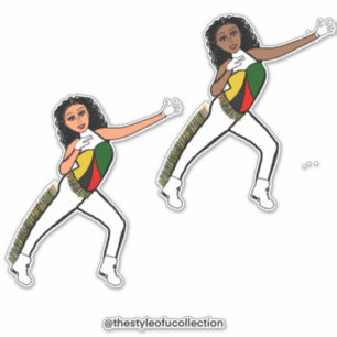 Pegatina Bailarines de tres colores del Mes de la Historia 