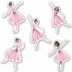 Pegatina Bailarines rosados de bailarina y bailarina de twi