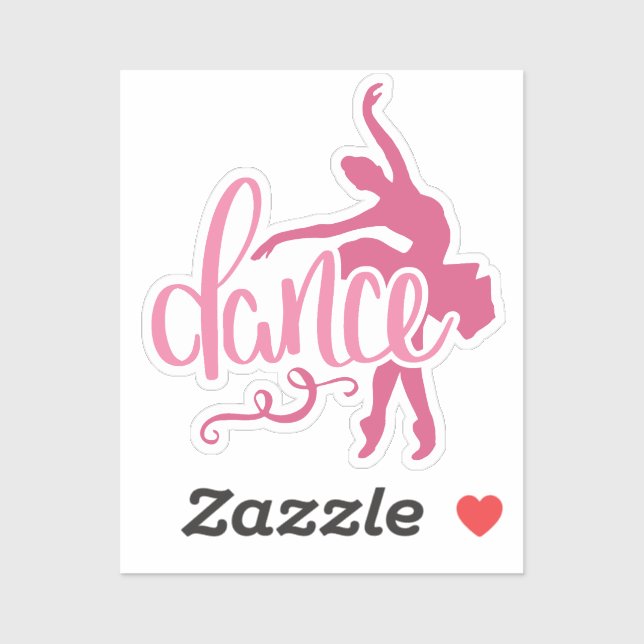 Pegatina Baile de ballet rosado Ballerina Silhouette (Hoja)