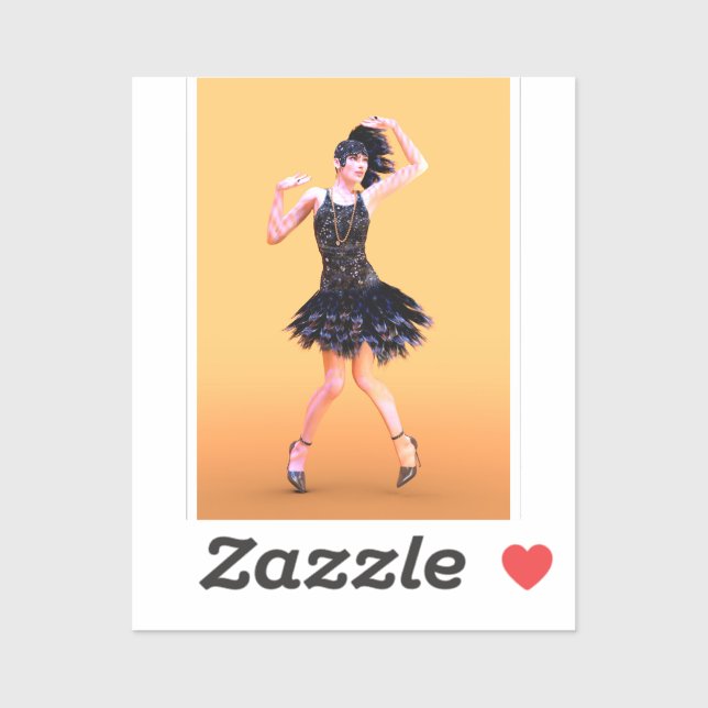 Pegatina Baile Flapper Vintage (Hoja)