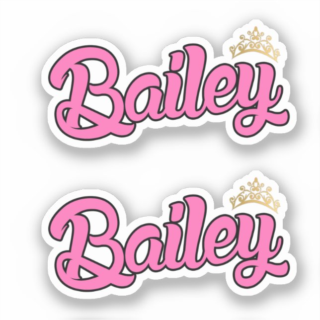 Pegatina Bailey Pink Name x2 Vinyl (Anverso)
