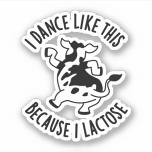 Pegatina Bailo Así Porque Lacté Groovy Cow Pun