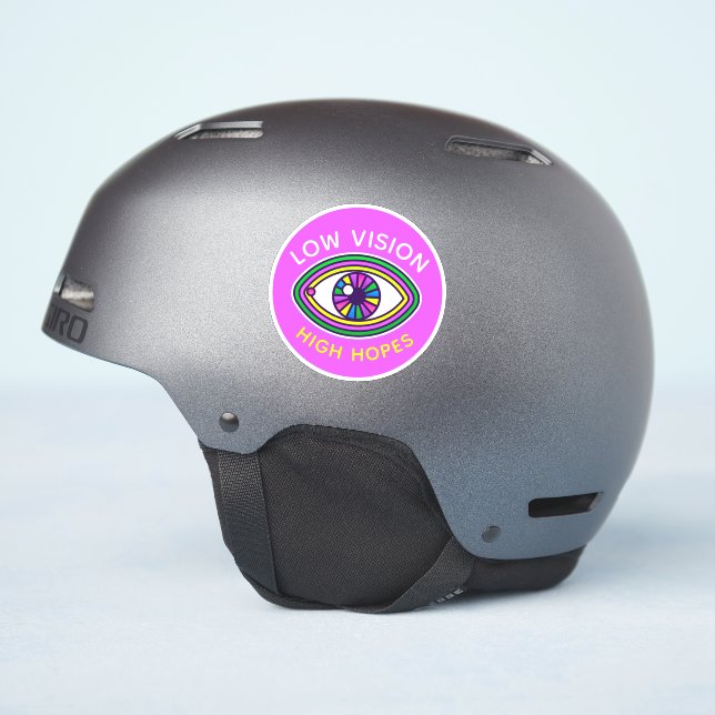 Pegatina Baja visión, alta esperanza Personalizado concienc (Lado del casco)