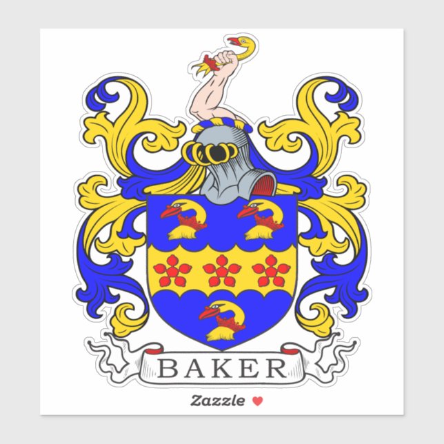 Pegatina Baker Family Crest (Hoja)
