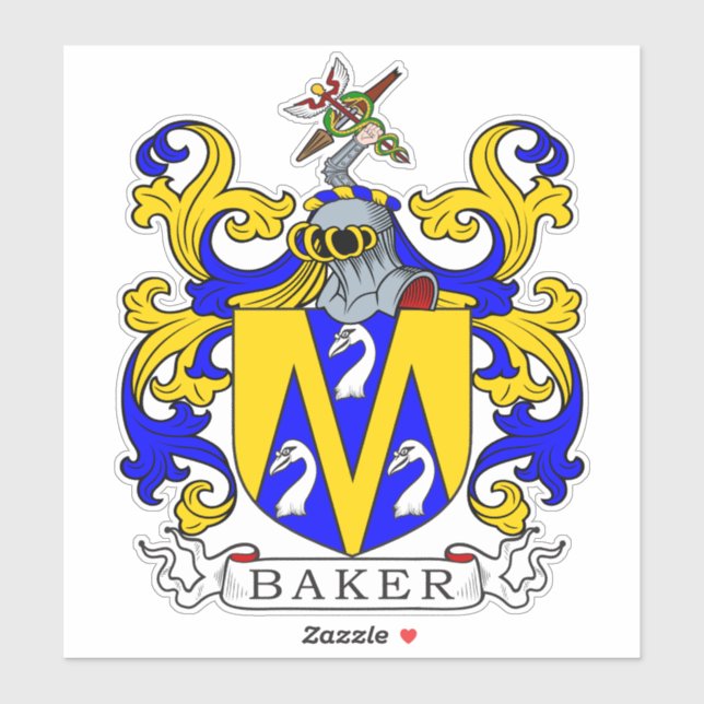 Pegatina Baker Family Crest (Hoja)